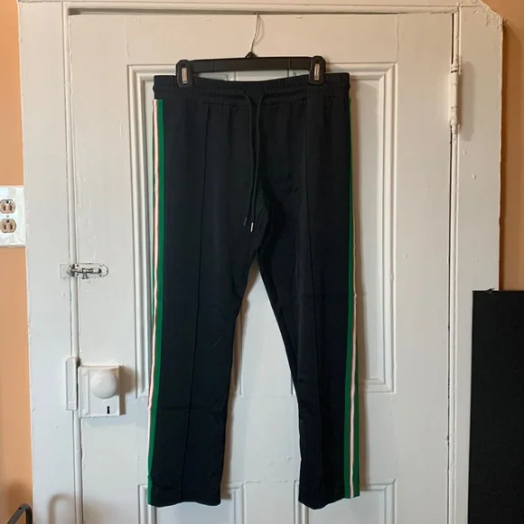 New Sandro Paris Kylian Cropped Striped Satin-jersey Track Pants